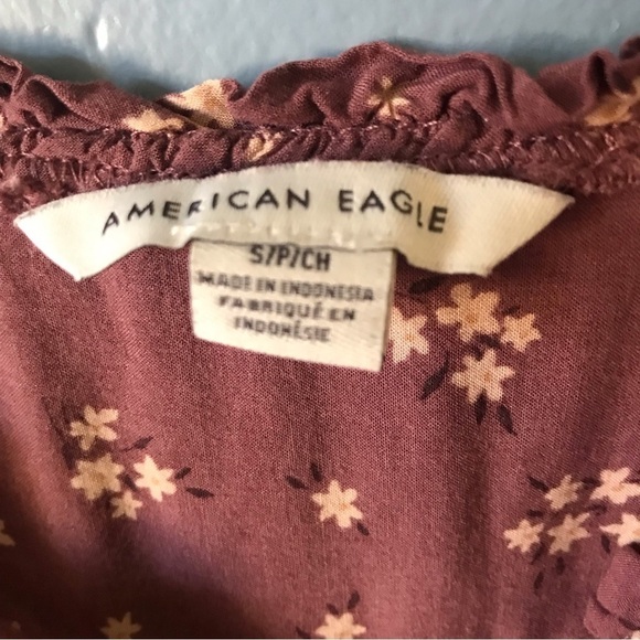 American Eagle mauve oversized layered asymmetric long sleeves top - Picture 11 of 14